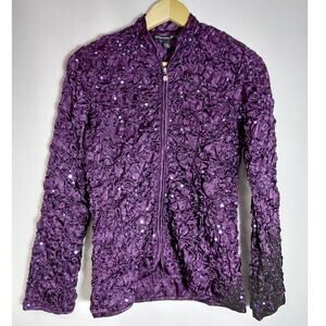 NWT ADRESSING WOMAN Sequin Jacket  Solid Long Sleeve Women Size XS